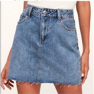 Pistola denim studded jean mini skirt size 26